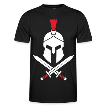 Logo Spartiate Épées Croisées Mascotte Spartan - T-shirt sport Homme - noir - Devant - AI Model Male 178 dark (178cm)
