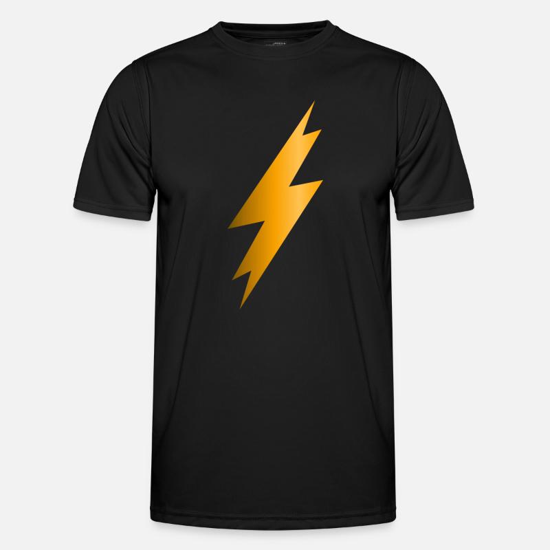 Blitzschlag - Männer Funktions-T-Shirt - Schwarz