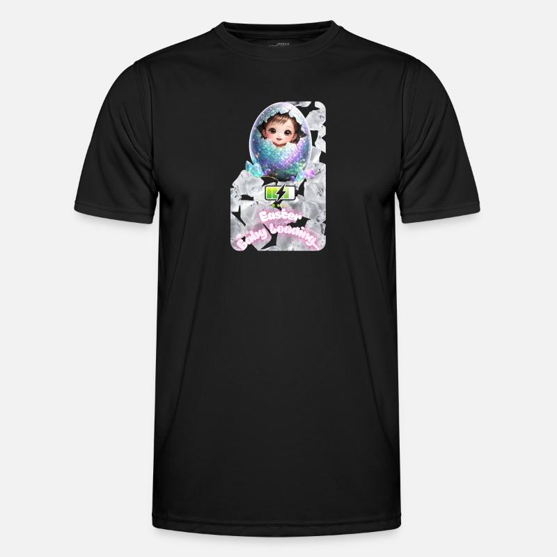 Easter Bud Baby Egg Explosion - Men's Functional T-Shirt - black