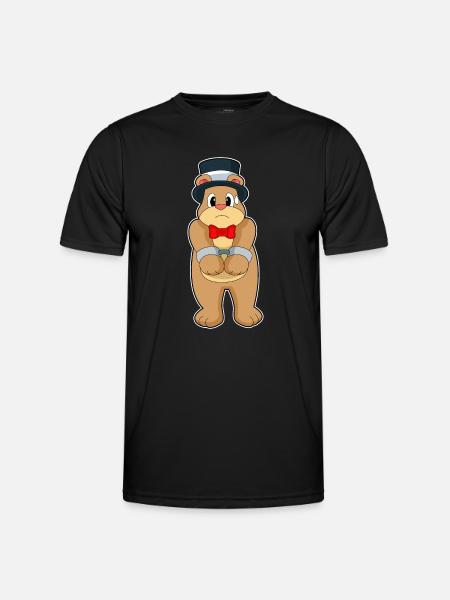 Bear Groom Handcuffs Wedding - Men's Functional T-Shirt - black
