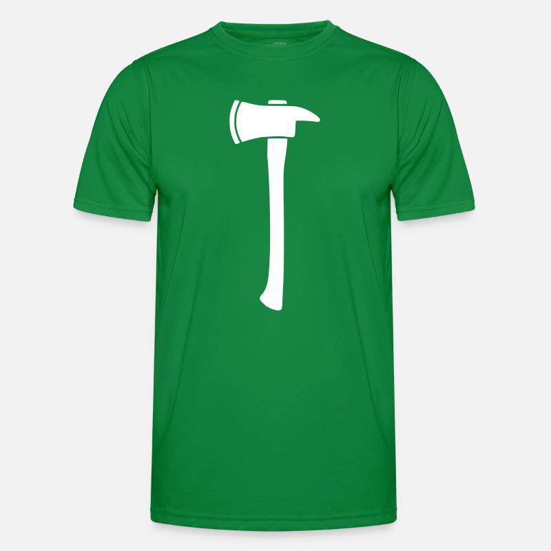 Firefighter Axe Hatchet Silhouette Vector Men's Functional T-Shirt