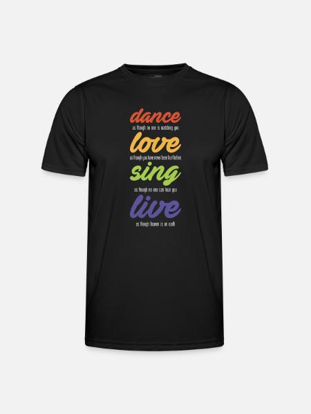 Dance-love-sing-live (dark) - Men's Functional T-Shirt - black