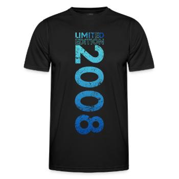 Édition limitée cadeau pour le 18e anniversaire 2008 - T-shirt sport Homme - noir - Devant - AI Model Male 178 dark (178cm)