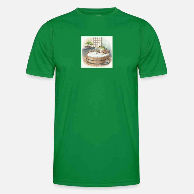 Elegant Frogsome Bath Time Scene Men's Functional T-Shirt