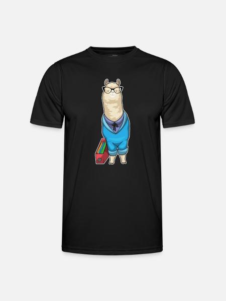 Alpaca Secretary Folder Office - Men's Functional T-Shirt - black