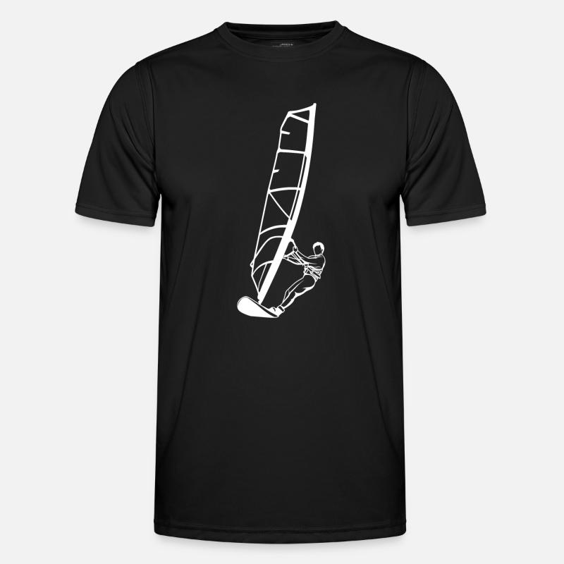 Windsurfer Junge - Männer Funktions-T-Shirt - Schwarz