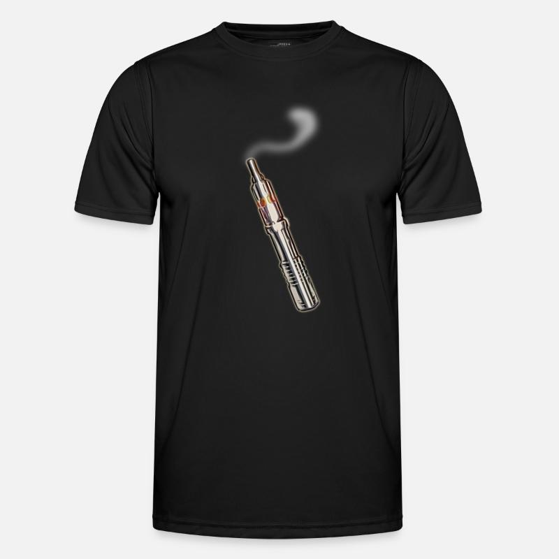 E-Zigarette-mit Rauch - Männer Funktions-T-Shirt - Schwarz