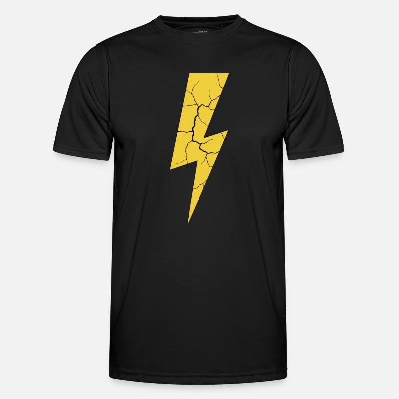 Blitz Blitzschlag Gewitter Strom Sturm Männer Funktions-T-Shirt