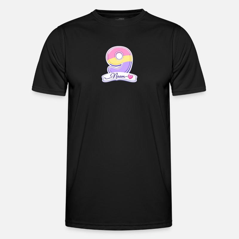 Birthday 9 Pastel customizable - Men's Functional T-Shirt - black