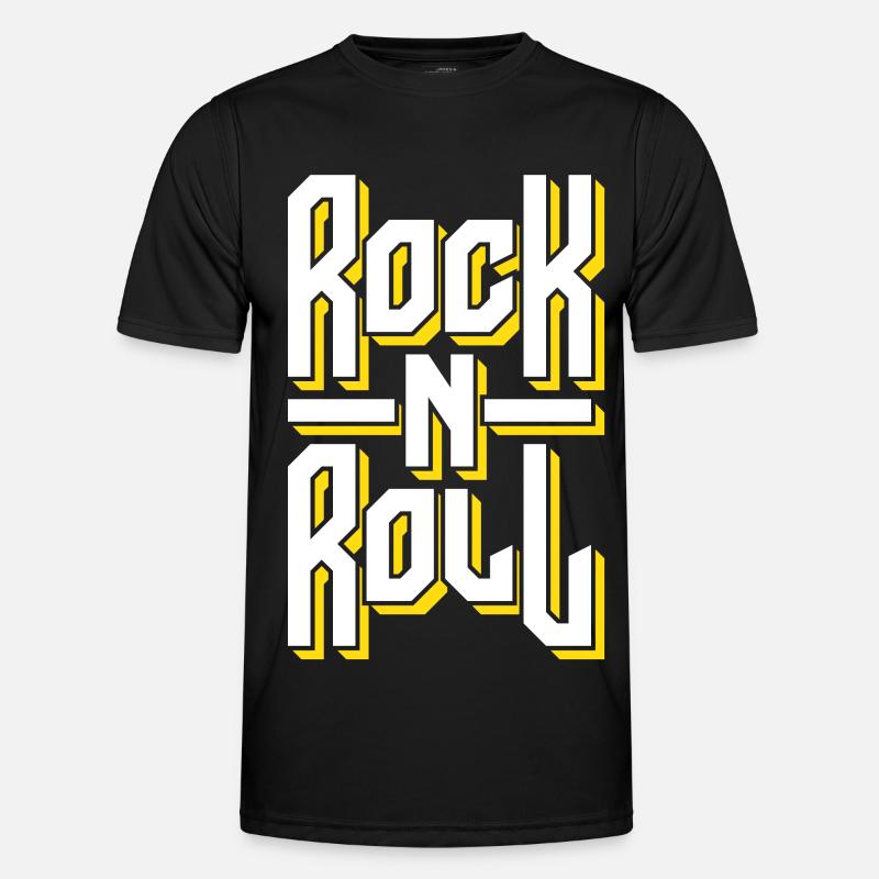 Bold Rock and Roll Typography Design - Men's Functional T-Shirt - black