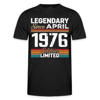 April 1976 Retro April 1976 Birthday Gift - Men's Functional T-Shirt - black - Front - AI Model Male 178 dark (178cm)