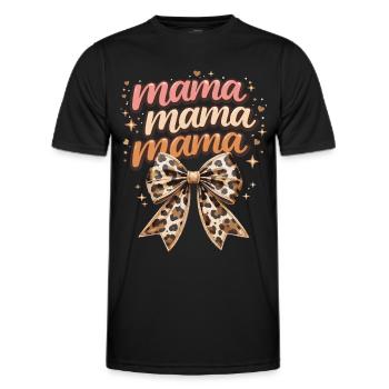 Mama Nœud Léopard Rétro Chic | Cadeau Maman - T-shirt sport Homme - noir - Devant - AI Model Male 178 dark (178cm)