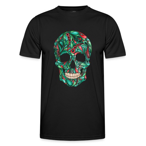Floral Skull - Männer Funktions-T-Shirt