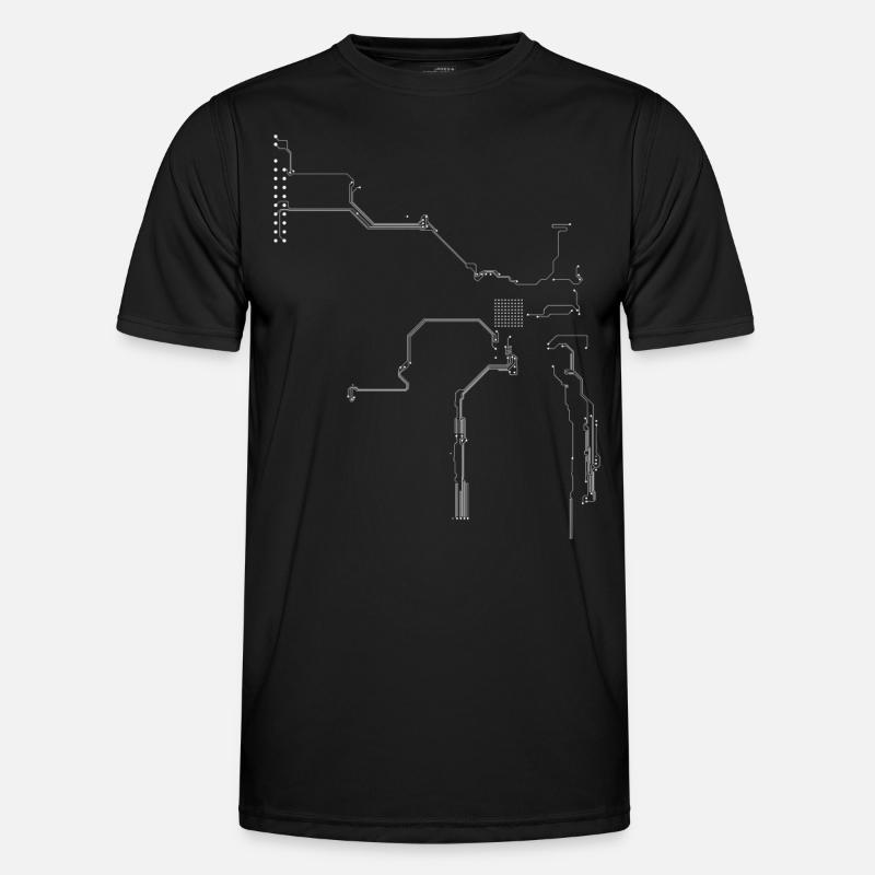 Interconnects in white - Men's Functional T-Shirt - black