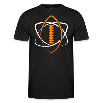 American Football Ball Atom Spieler Lineman Tackle - Männer Funktions-T-Shirt - Schwarz - Vorne - AI Model Male 178 dark (178cm)
