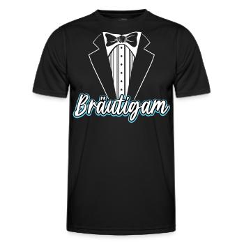 Bräutigam Kostüm JGA T-Shirt Herren - Männer Funktions-T-Shirt - Schwarz - Vorne - AI Model Male 178 dark (178cm)