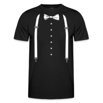 Fake Anzug Aufdruck JGA Männer Karveval Kostüm - Männer Funktions-T-Shirt - Schwarz - Vorne - AI Model Male 178 dark (178cm)