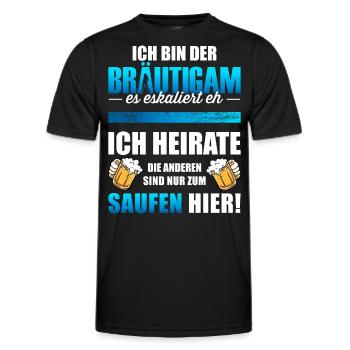 Bräutigam T-Shirt Junggesellenabschied Männer JGA - Männer Funktions-T-Shirt - Schwarz - Vorne - AI Model Male 178 dark (178cm)