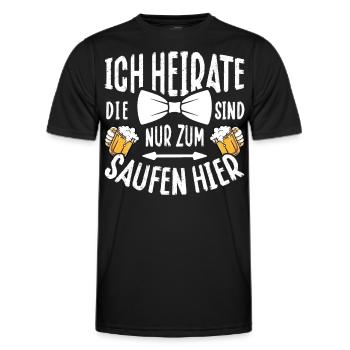 Junggesellenabschied T-Shirt Bräutigam JGA Poltern - Männer Funktions-T-Shirt - Schwarz - Vorne - AI Model Male 178 dark (178cm)