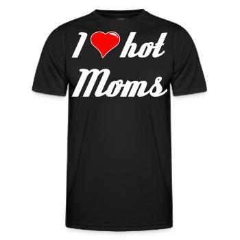 J’aime les mamans chaudes J’aime les mamans les hommes les papas - T-shirt sport Homme - noir - Devant - AI Model Male 178 dark (178cm)