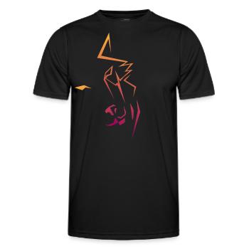 gravity wolves colortransition orange - purple red - Männer Funktions-T-Shirt - Schwarz - Vorne - AI Model Male 178 dark (178cm)