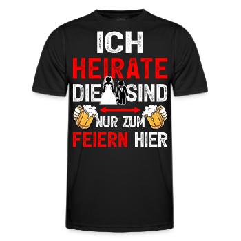 JGA Bräutigam T-Shirt Mann Junggesellenabschied - Männer Funktions-T-Shirt - Schwarz - Vorne - AI Model Male 178 dark (178cm)