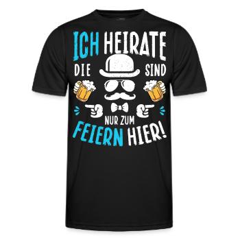 JGA Bräutigam T-Shirt Junggesellenabschied Poltern - Männer Funktions-T-Shirt - Schwarz - Vorne - AI Model Male 178 dark (178cm)