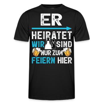 JGA T-Shirt Männer Junggesellenabschied Poltern - Männer Funktions-T-Shirt - Schwarz - Vorne - AI Model Male 178 dark (178cm)