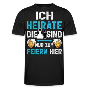 JGA Bräutigam T-Shirt Junggesellenabschied Männer - Männer Funktions-T-Shirt - Schwarz - Vorne - AI Model Male 178 dark (178cm)