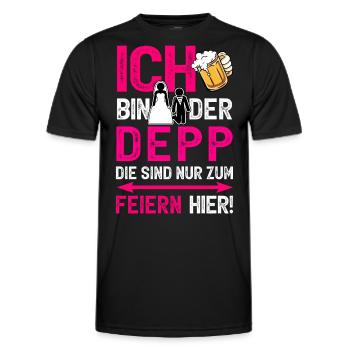JGA T-Shirt Bräutigam Kostüm Junggesellenabschied - Männer Funktions-T-Shirt - Schwarz - Vorne - AI Model Male 178 dark (178cm)