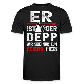 Junggesellenabschied Männer T-Shirt JGA Poltern - Männer Funktions-T-Shirt - Schwarz - Vorne - AI Model Male 178 dark (178cm)