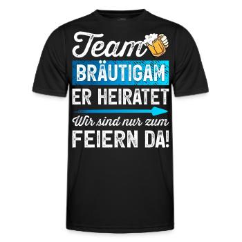 Junggesellenabschied T-Shirt Männer JGA Polterer - Männer Funktions-T-Shirt - Schwarz - Vorne - AI Model Male 178 dark (178cm)