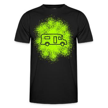 Semi-integrated motorhome semi-integrated living area - Men's Functional T-Shirt - black - Front - AI Model Male 178 dark (178cm)