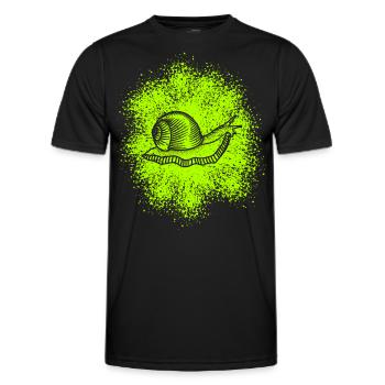 Cute snail with snail shell - Men's Functional T-Shirt - black - Front - AI Model Male 178 dark (178cm)