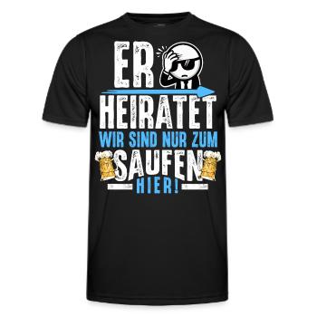 JGA Männer T-Shirt Junggesellenabschied - Männer Funktions-T-Shirt - Schwarz - Vorne - AI Model Male 178 dark (178cm)