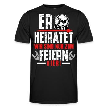 Junggesellenabschied T-Shirt Männer JGA Poltern - Männer Funktions-T-Shirt - Schwarz - Vorne - AI Model Male 178 dark (178cm)