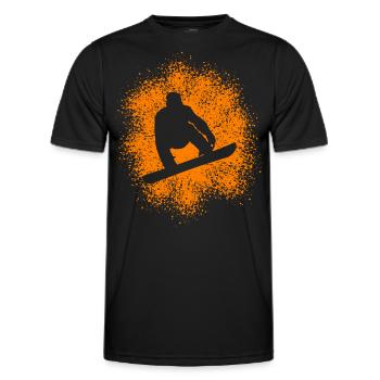 Snowboard Wintersportler - Männer Funktions-T-Shirt - Schwarz - Vorne - AI Model Male 178 dark (178cm)