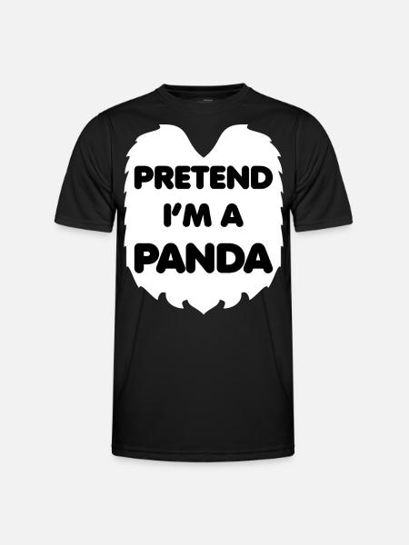 Ich bin ein Panda Pretend I'm a Panda Kostüm - Männer Funktions-T-Shirt - Schwarz