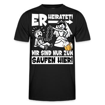 Junggesellenabschied Männer T-Shirt JGA Poltern - Männer Funktions-T-Shirt - Schwarz - Vorne - AI Model Male 178 dark (178cm)