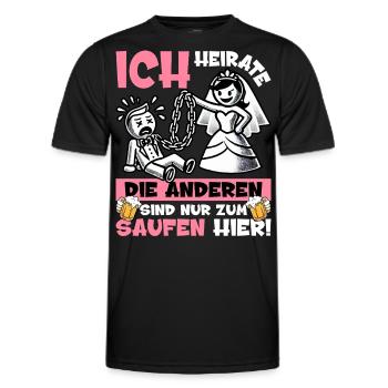 Junggesellenabschied Männer T-Shirt Bräutigam JGA - Männer Funktions-T-Shirt - Schwarz - Vorne - AI Model Male 178 dark (178cm)