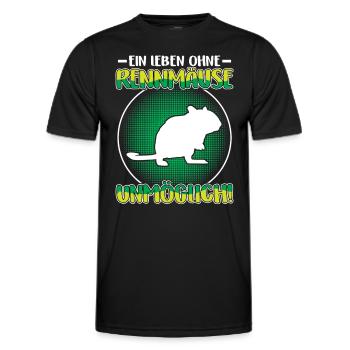 Life without gerbil Rodent Gerbil - Men's Functional T-Shirt - black - Front - AI Model Male 178 dark (178cm)