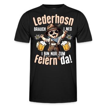 Trachtenshirt Herren Tracht Mei Lederhose T-Shirt - Männer Funktions-T-Shirt - Schwarz - Vorne - AI Model Male 178 dark (178cm)