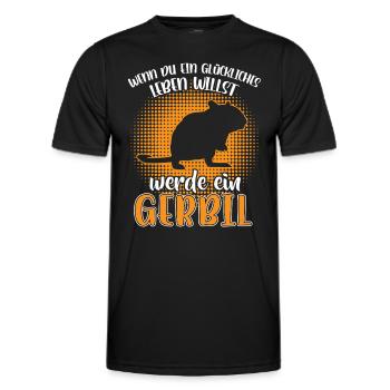 Become a Gerbil Rodent Gerbil - Men's Functional T-Shirt - black - Front - AI Model Male 178 dark (178cm)