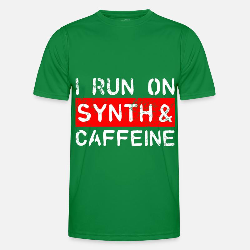 I run on synth & caffeine Männer Funktions-T-Shirt