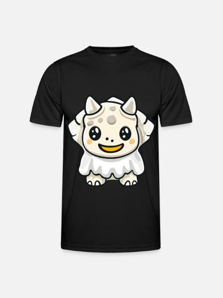 Dinosaur triceratops Halloween Ghost - Men's Functional T-Shirt - black