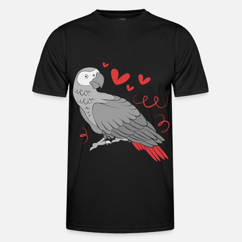 Papagei Grau Männer Funktions-T-Shirt