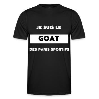 Je suis le goat des paris sportifs - T-shirt sport Homme - noir - Devant - AI Model Male 178 dark (178cm)
