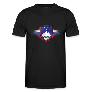 Slowenien - Männer Funktions-T-Shirt - Schwarz - Vorne - AI Model Male 178 dark (178cm)