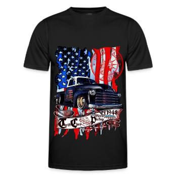Chevy Vintage V8 Pickup LKW Amerikanisches Design - Männer Funktions-T-Shirt - Schwarz - Vorne - AI Model Male 178 dark (178cm)