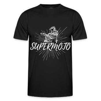 Supermoto / Supermotard / Supermoto Wheelie - Men's Functional T-Shirt - black - Front - AI Model Male 178 dark (178cm)